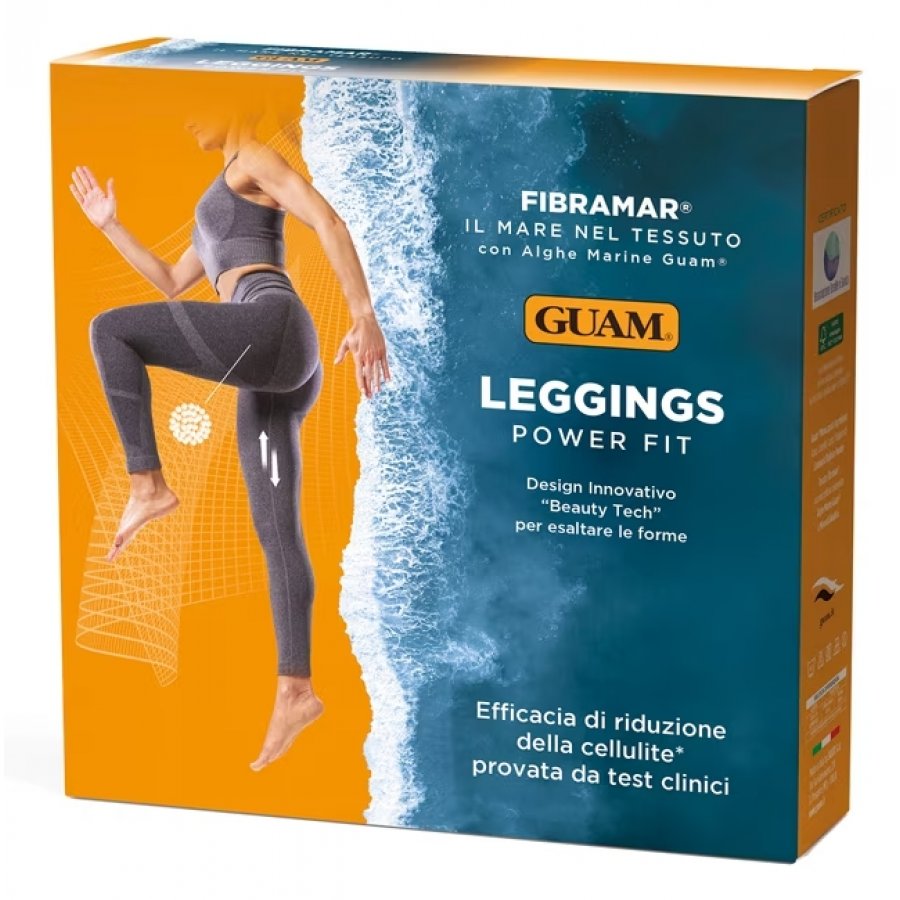 Guam - Leggings Fibramar Power Fit Grigio L/XL, Leggings Elasticizzati per Fitness e Allenamento