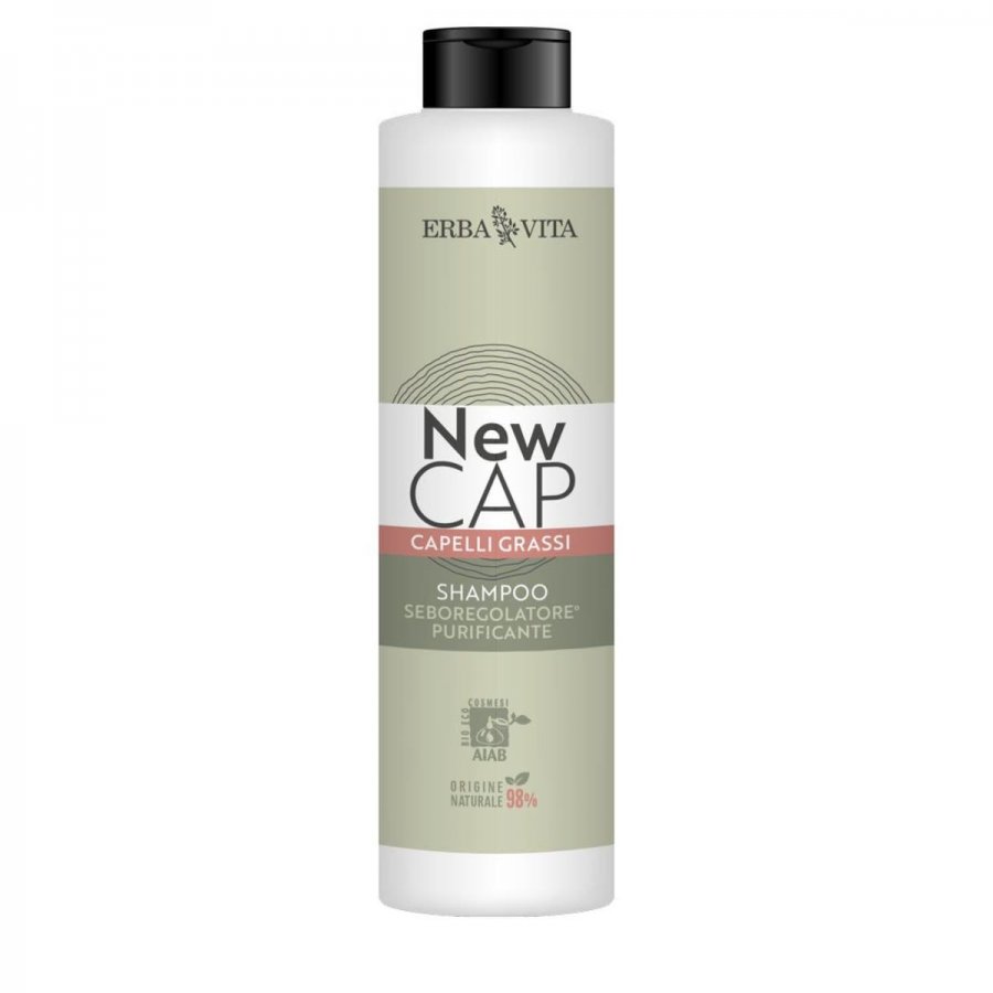 Erba Vita New Cap Shampoo Capelli Grassi 250ml - Detergenza Delicata e Idratazione Naturale