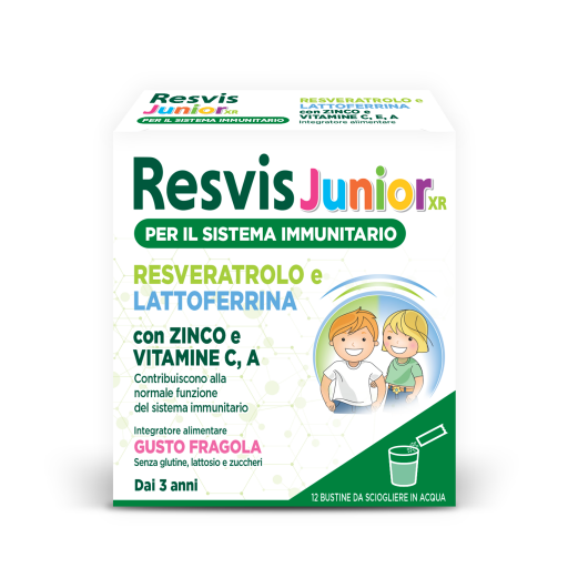 Resvis Junior XR - Integratore per bambini con 12 bustine - Potenziato con ingredienti naturali per il benessere dei bambini