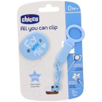 Chicco Clip Universale Azzurra 0m+ Porta Ciuccio, 1 Pezzo