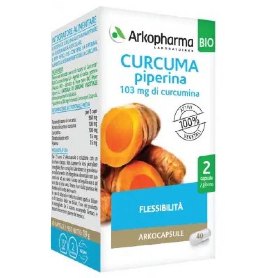 Arkocapsule Curcuma + Piperina Bio 40 Capsule - Integratore Alimentare