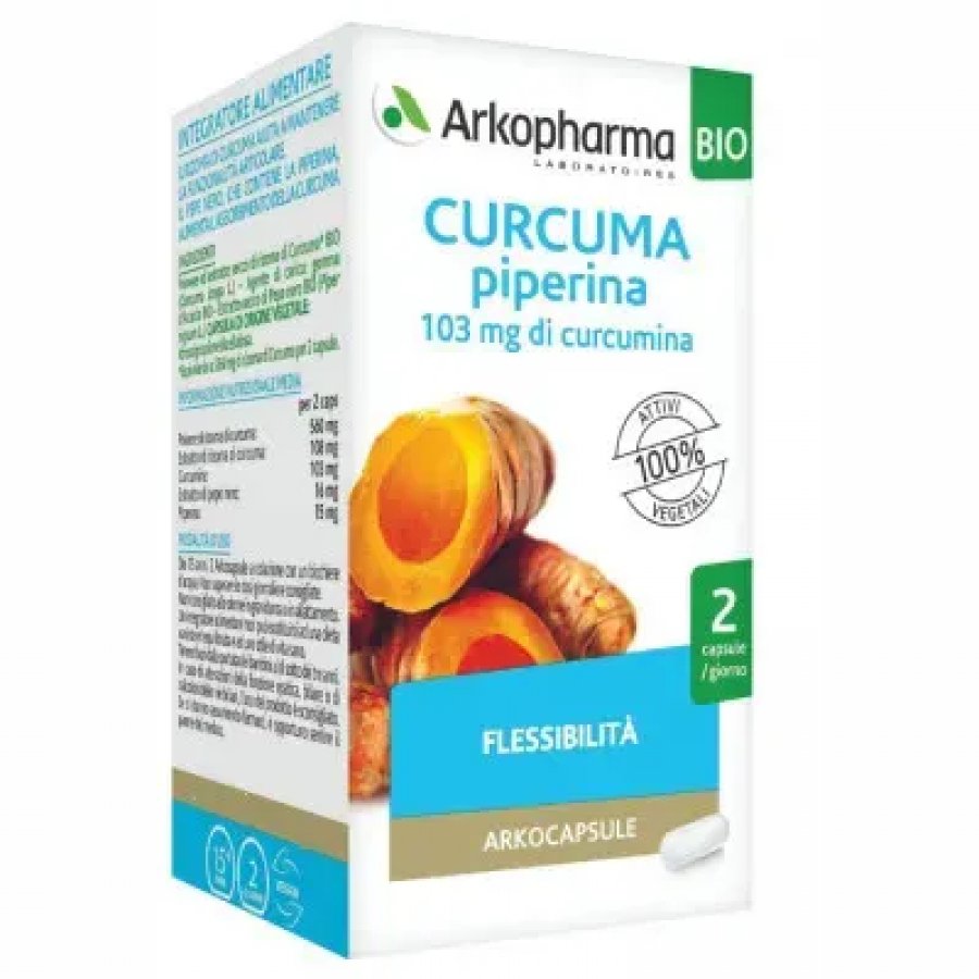 Arkocapsule Curcuma + Piperina Bio 130 Capsule - Integratore Alimentare Naturale