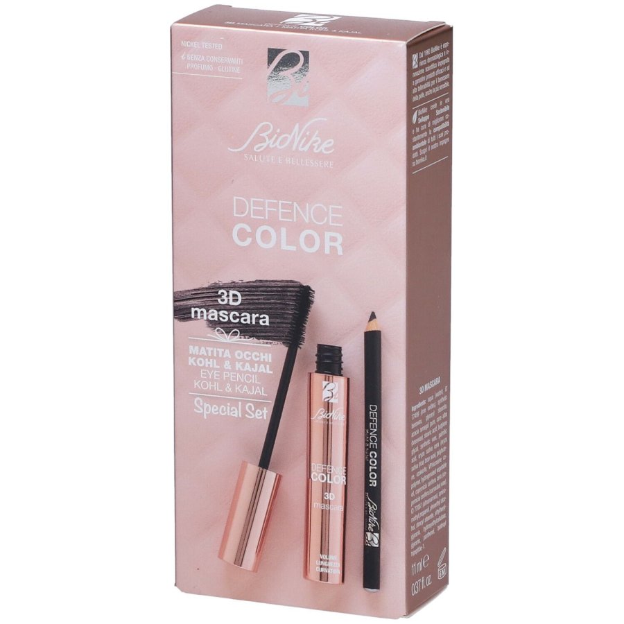 BioNike Defence Color Set Make Up Occhi – Mascara 3D e Matita Kohl & Kajal per occhi sensibili