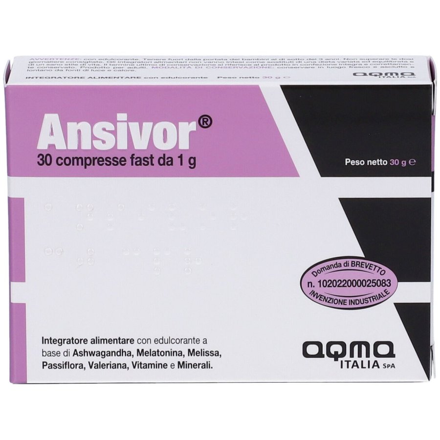 Ansivor Fast 30 Compresse, Integratore per rilassamento e sonno