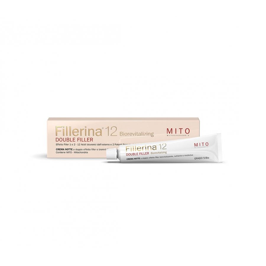 Fillerina 12 Biorevitalizing Double Filler Mito Crema Notte Grado 5 50ml - Crema notte per rigenerazione profonda della pelle