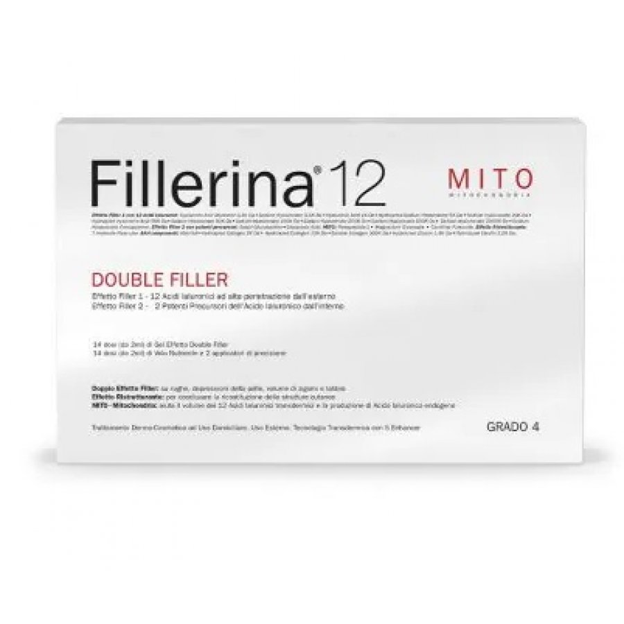 Fillerina 12 Double Filler Mito Trattamento Intensivo Riempitivo Grado 4 Gel 30ml + Velo Nutriente 30ml - Trattamento Intensivo Riempitivo per la pelle dai segni del tempo