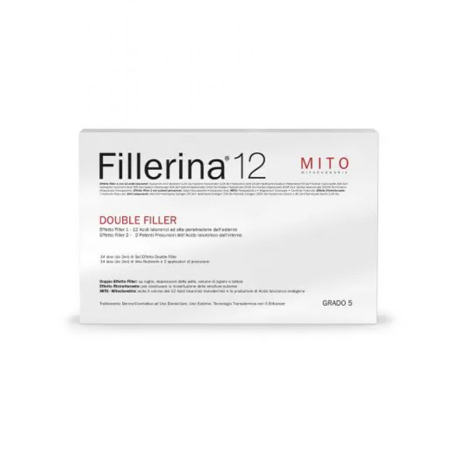 Fillerina 12 Double Filler Mito Grado 5 - Gel 14 Dosi da 2ml + Velo 14 Dosi da 2ml + 2 Applicatori