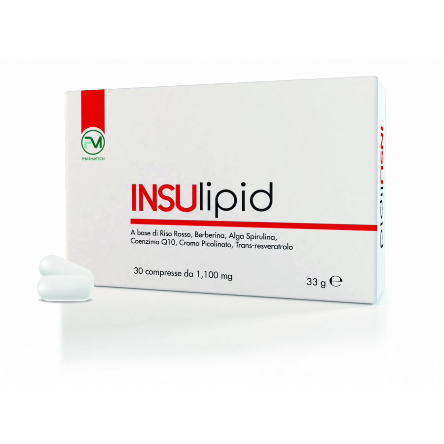 Piemme Pharmatech Insulipid - Integratore per Ipercolesterolemia - 30 Compresse da 1.100mg