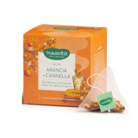 Neavita Arancia e Cannella Infuso di Frutta, 15 FiltroScrigno, Agrumi e Spezie, Senza Caffeina, Infuso Caldo e Comfortante