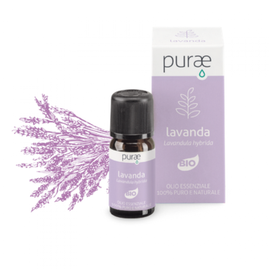 Purae Olio Essenziale Lavanda Ibrida Bio 10 ml - Profumo, Rinfresca e Rilassa