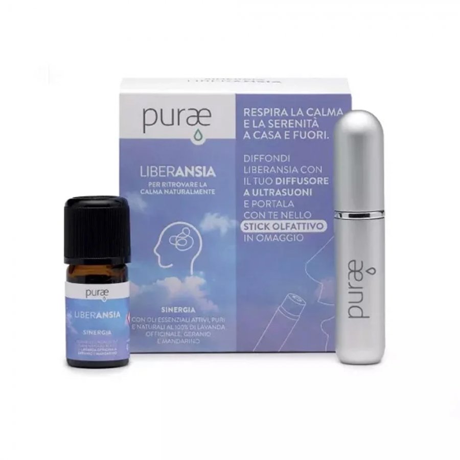 Purae Liberansia Sinergia Stick Olfattivo Per Contrastare L'Ansia 5 ml - Soluzione Aromaterapica Rilassante