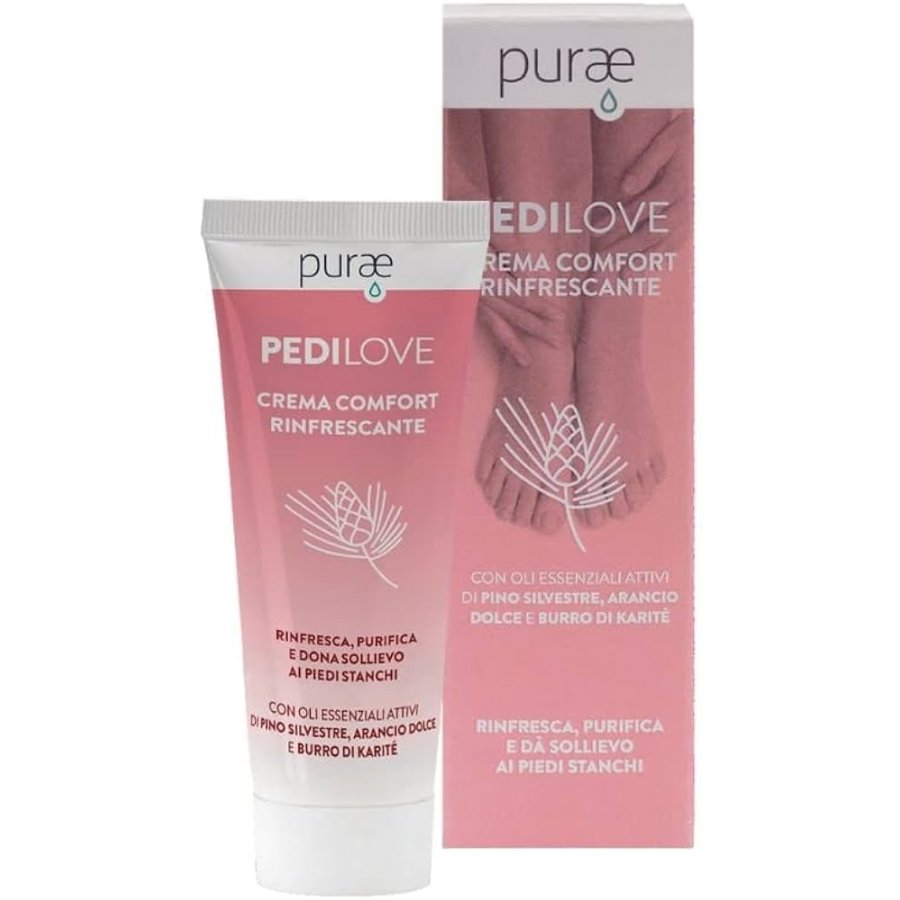 Purae Pedilove Crema Nutriente Intensiva per i Piedi 75ml - Crema Idratante e Rigenerante con Oli Essenziali