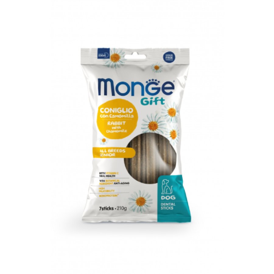 Monge Gift All Breeds Senior Dog Coniglio con Camomilla, 7 sticks