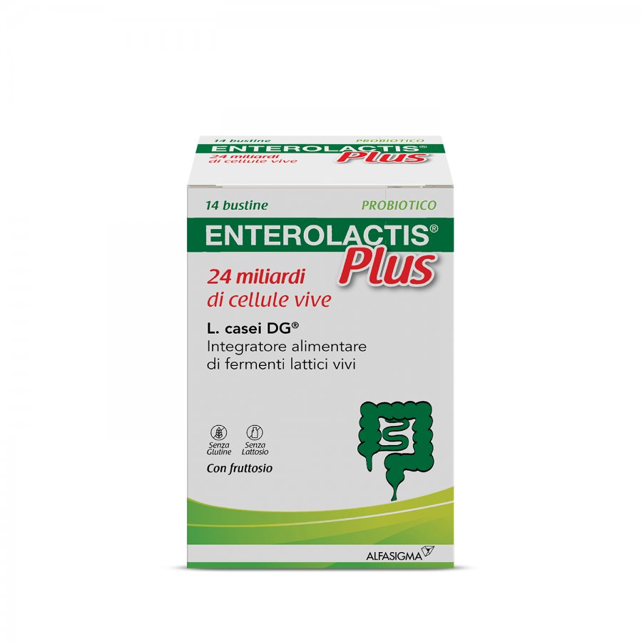 Enterolactis Plus 14 Bustine - Integratore Alimentare con Fermenti Lattici Vivi per il Benessere Intestinale