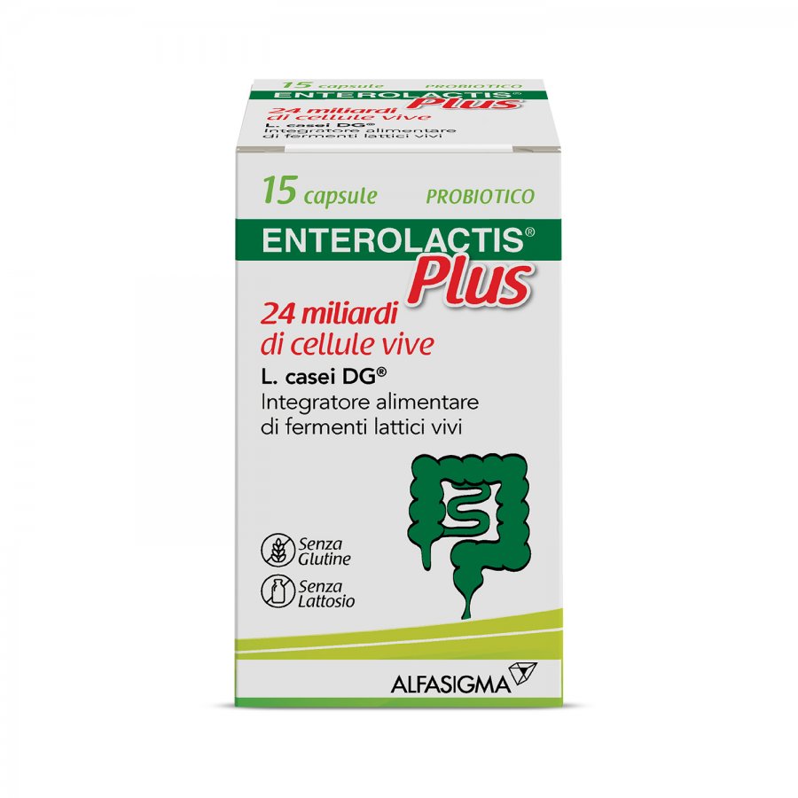 Enterolactis Plus 15 Capsule - Integratore Alimentare con Fermenti Lattici Vivi per il Benessere Intestinale