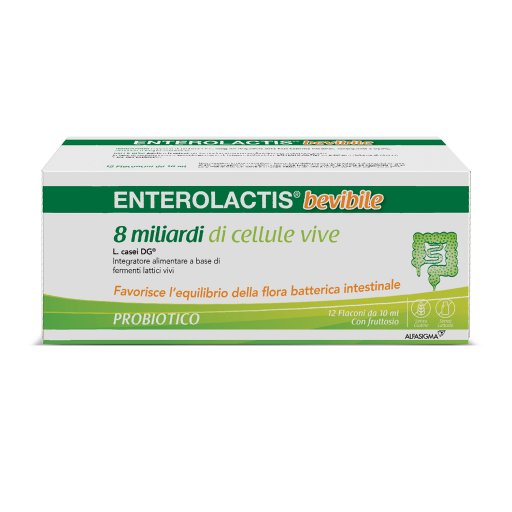 Enterolactis Bevibile 12 Flaconcini da 10ml - Integratore Alimentare con Fermenti Lattici Vivi