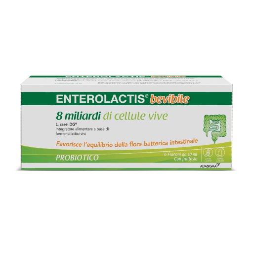 Enterolactis Bevibile 6 Flaconcini da 10ml - Integratore Alimentare con Fermenti Lattici Vivi