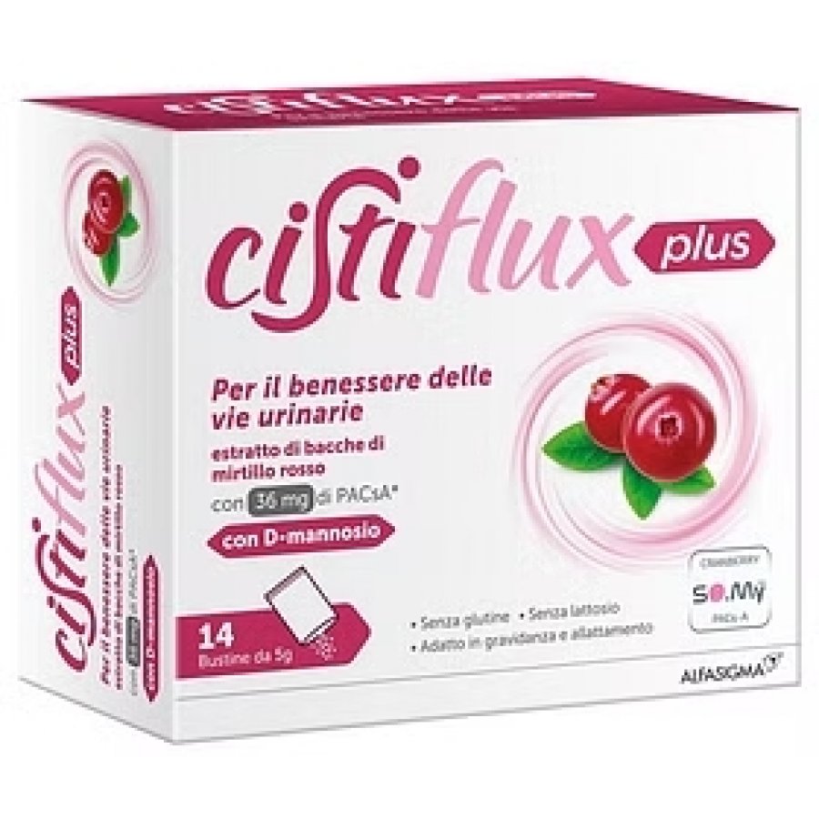 Cistiflux A Plus 36+ D, Prontex, Integratore Alimentare, 14 Bustine, Salute Vie Urinarie