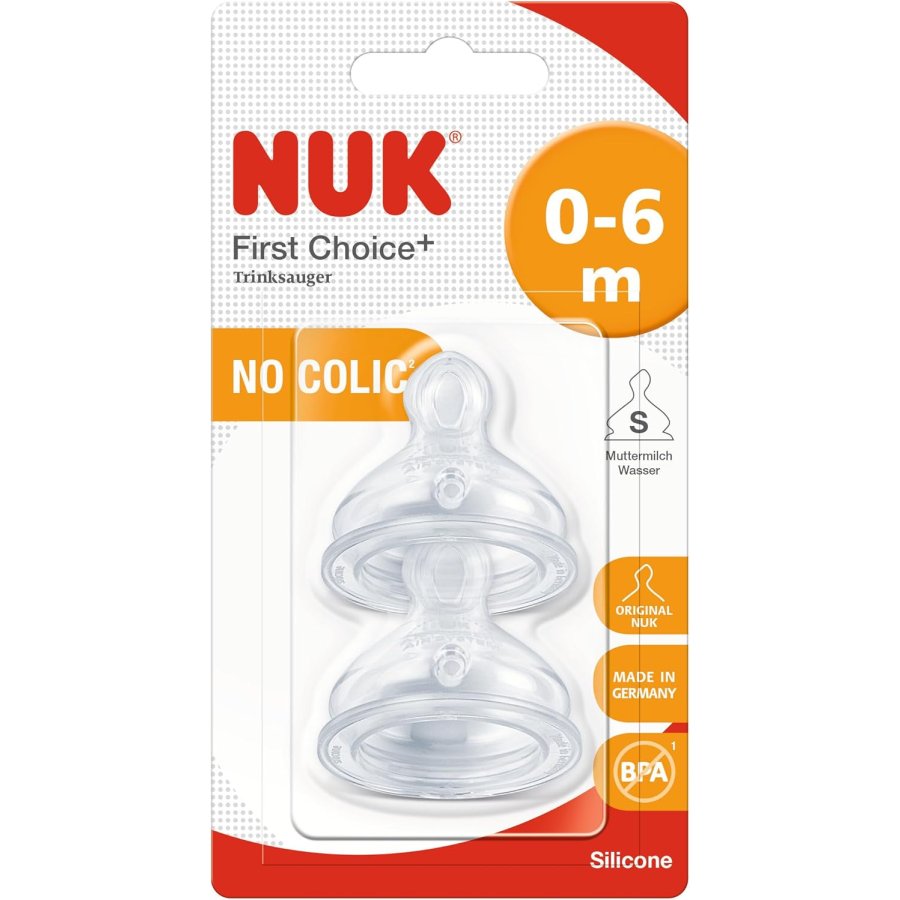 NUK First Choice Tettarella Anti-Coliche Silicone, 2 pezzi NUK First Choice Tettarella Anti-Coliche Silicone, 2 pezzi