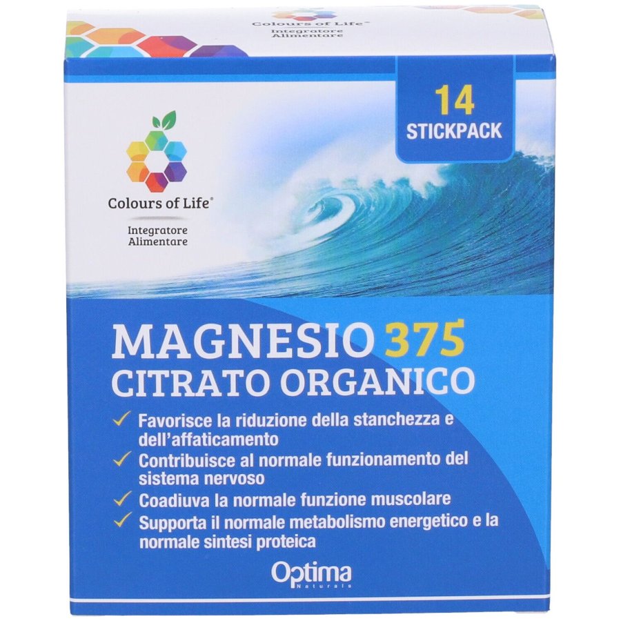 Colours of Life Magnesio 375 14 Stick - Integratore di Magnesio per Energia e Benessere