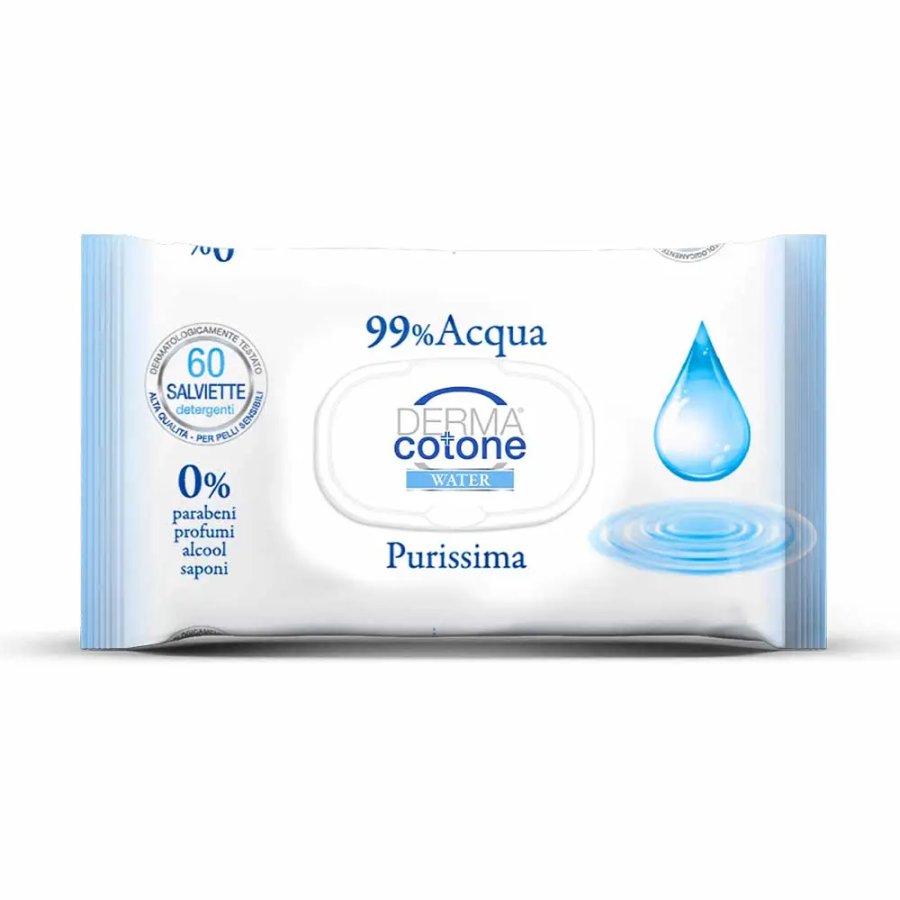 Dermacotone Water Salviettine 99% Acqua Purissima, 60 Salviette
