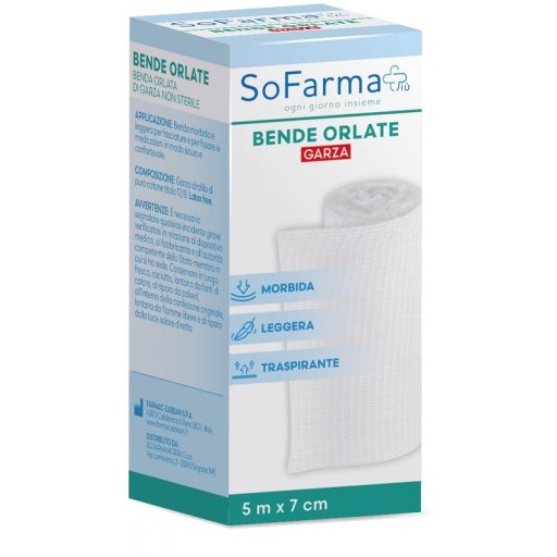 Sofarmapiù Benda Orlata 500x7 - Benda Morbida e Leggera per Fasciature e Medicazioni