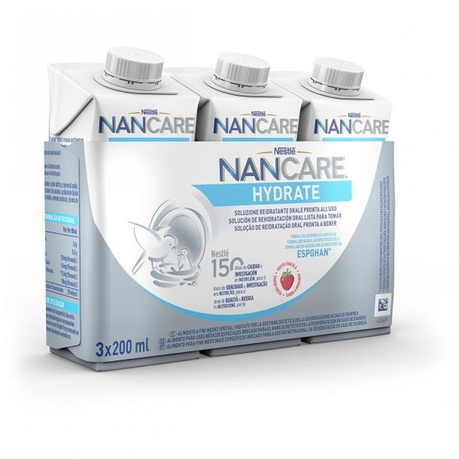 Nestlé - Nancare Hydrate Liquido 3x200ml - Integratore per l'Idratazione