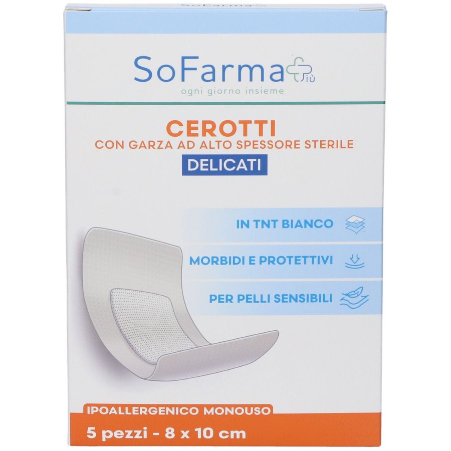 Sofarmapiu' Cerotto Delicato 8 x 10 cm, 5 pezzi Sofarmapiu' Cerotto Delicato 8 x 10 cm, 5 pezzi