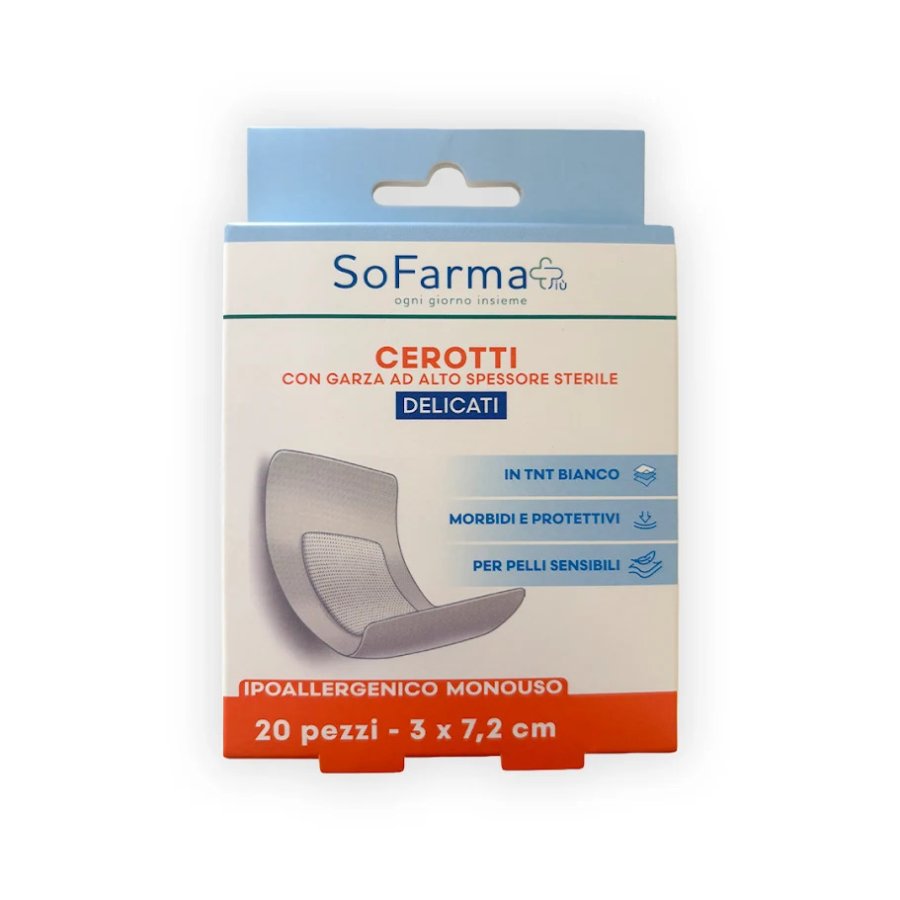 SoFarma Cerotti Delicati Sterili 7,2 x 3 cm, 20 Pezzi SoFarma Cerotti Delicati Sterili 7,2 x 3 cm, 20 Pezzi