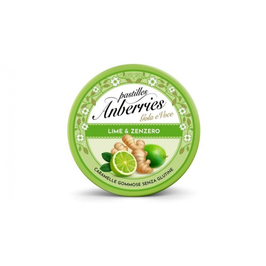 Anberries Lime & Zenzero Caramelle Gommose 50g - Pastiglie gommose senza glutine