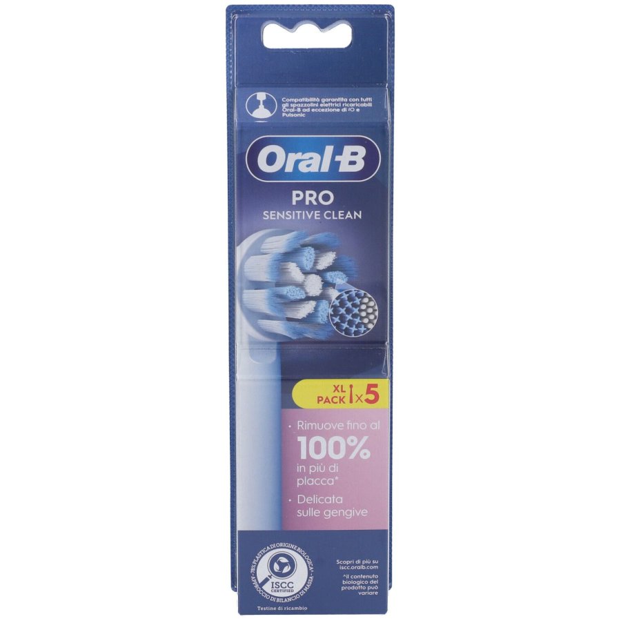Oral-B Pro Sensitive Clean Testine Ricambio, 5 Pezzi