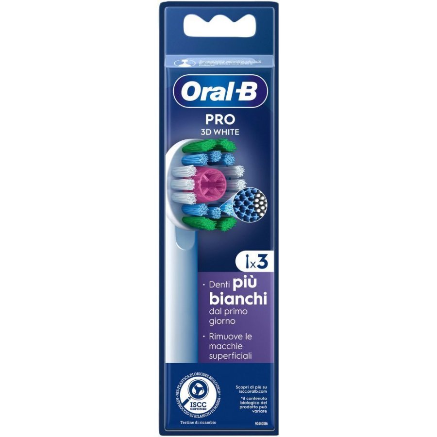 Oral-B Pro 3D White Testine di Ricambio, 3 Pezzi
