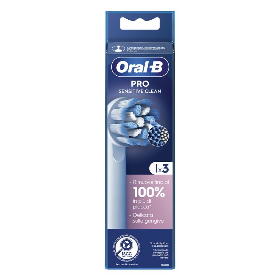 Oral-B EB60 PRO Sensitive Clean Testine di Ricambio per Spazzolino Elettrico, 3 Pezzi