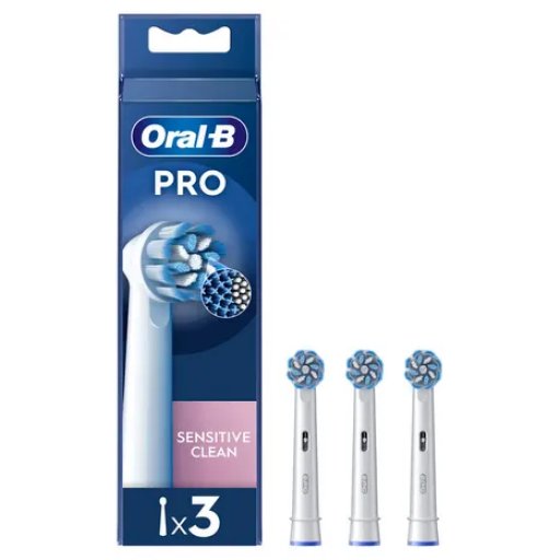 Oral-B Pro Sensitive Clean Testine di Ricambio 3 Pezzi - Pulizia Efficace per Denti Sensibili