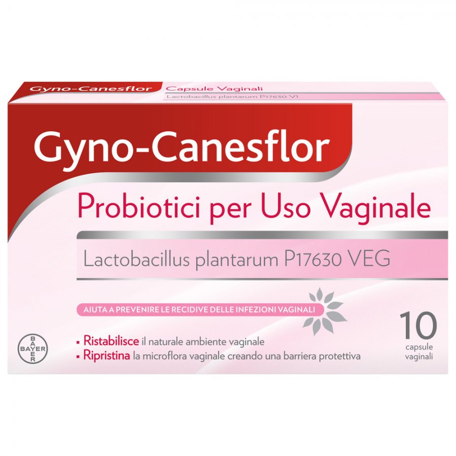Bayer Gyno-Canesflor Probiotico per Flora Batterica - 10 Capsule Vaginali