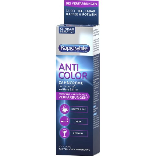 Rapid White Dentif Anticolor - Sbiancante Dentale al Carbone Attivo - 100ml - Rimuovi le Macchie Dentali