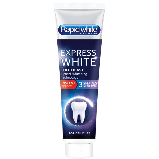 Rapid White Dentifricio Express White 75ml - Sbiancante Dentale con Formula Potenziata - Rimuovi le Macchie Dentali