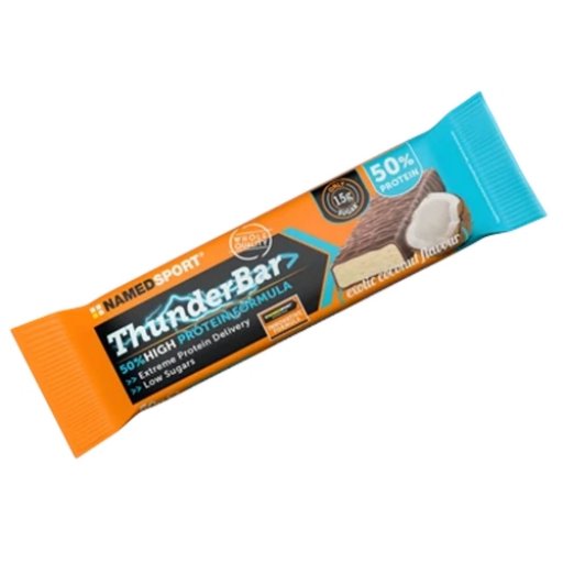 Named Sport - Thunder Bar 50% Cocco 50g - Barretta Proteica al Cocco per Energia e Recupero Muscolare