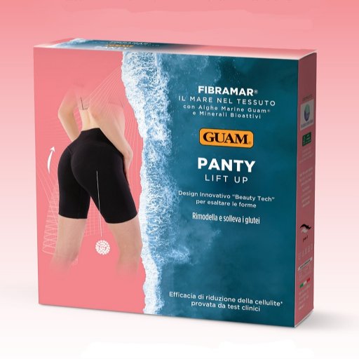 Guam - Panty Lift Up Anticellulite Nero Taglia S/M - Intimo Modellante Anticellulite per un Effetto Lift e una Pelle più Tonica