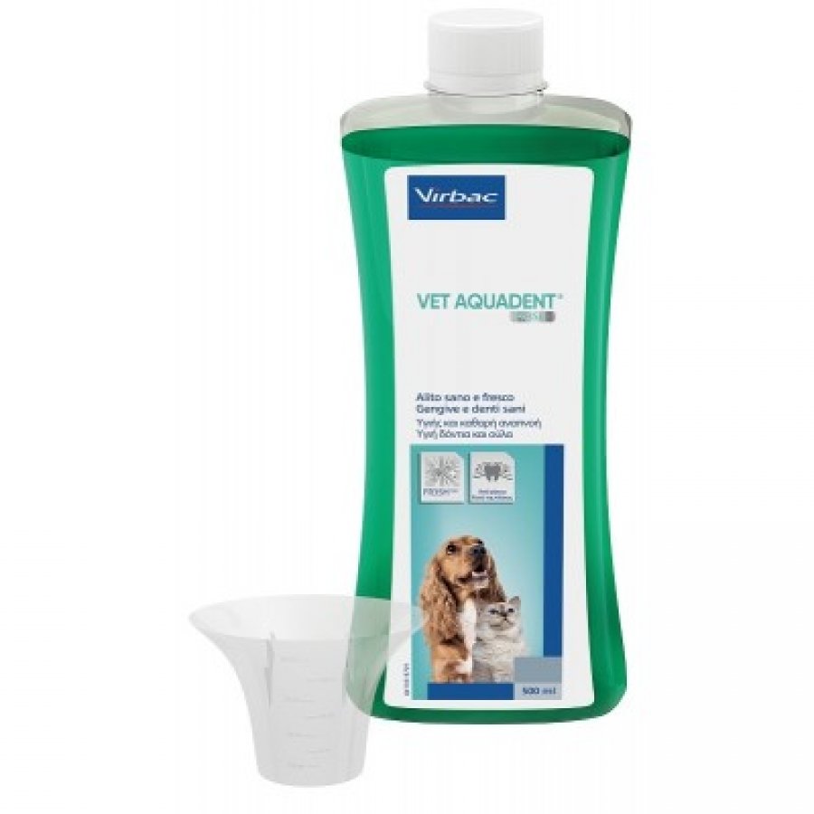 Vet Aquadent Fr3sh 500ml - Soluzione per Igiene Orale di Cani e Gatti - Elimina il Tartaro - Alito Fresco