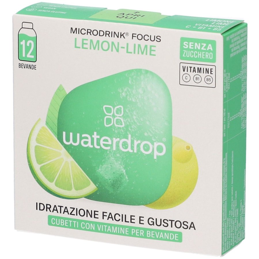 Waterdrop Microdrink Focus gusto Lime e Caffè Verde, 12 cubetti