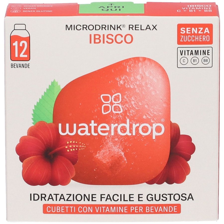 Waterdrop Microdrink Relax Ibisco e Acerola,&nbsp;12 cubetti