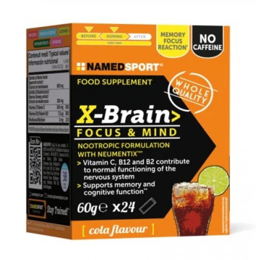 Named Sport - X-Brain Focus & Mind 24 Stick - Integratore per la Concentrazione e il Benessere Mentale - 24 Stick Monodose