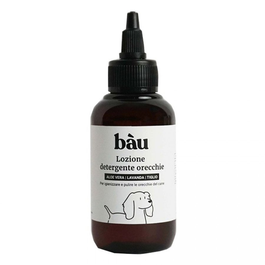 Bau Lozione Detergente Orecchie per Cani - 100ml, Lavanda, Tiglio, Aloe Vera - Pulizia Dolce e Efficace