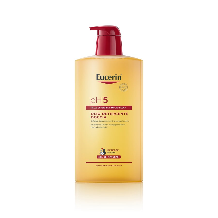 Eucerin pH5 - Olio Detergente Doccia Pelle Sensibile e Secca, 1 Litro