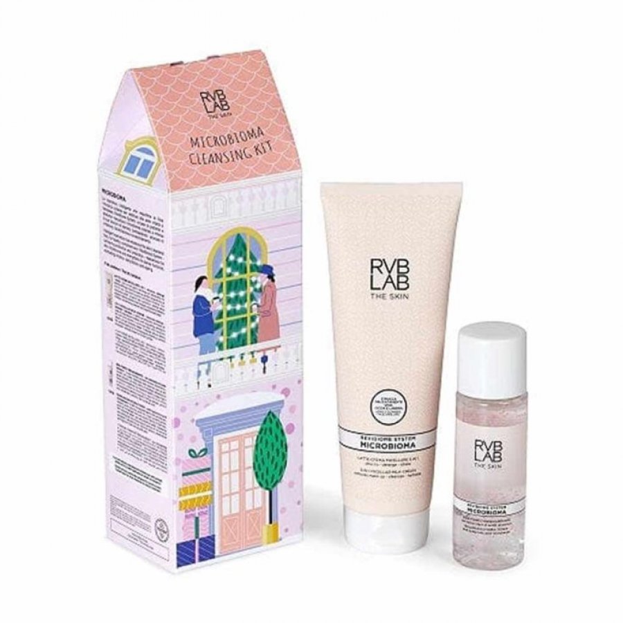 RVB Kit Microbioma Detergente 2023 Latte Crema Micellare 3-in-1 FULL SIZE 250 ml + Idratonico Riequilibrante TRAVEL SIZE 100 ml - Kit Detersione e Idratazione