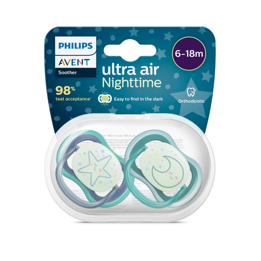 Philips Avent Ultra Air Night Time 6-18 mesi, 2 pezzi Philips Avent Ultra Air Night Time 6-18 mesi, 2 pezzi