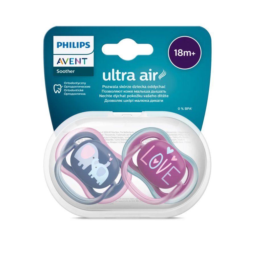 Philips Avent Ultra Air Ciuccio 18 mesi+, 2 pezzi Philips Avent Ultra Air Ciuccio 18 mesi+, 2 pezzi