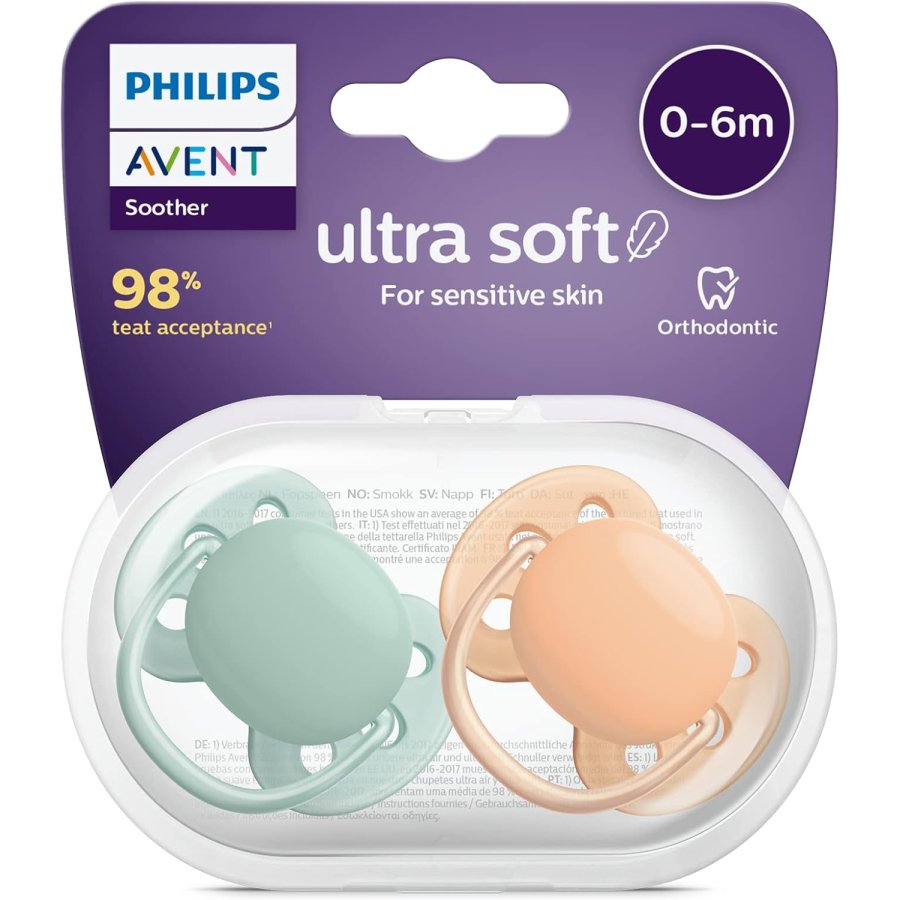 Philips Avent Ultra Soft 0-6 mesi Neutro, 2 pezzi