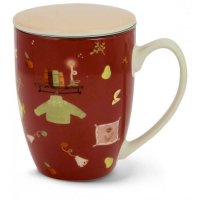 Neavita Coccole Di Tè Infusiera Rossa - Infusiera con Coperchio e Filtro in Acciaio